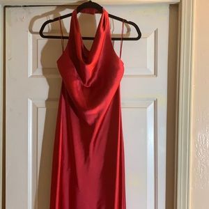 Ralph Lauren Red Satin Gown